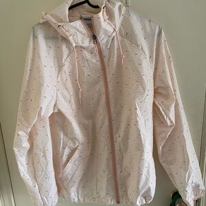 Columbia women’s Pink Hooded Windbreaker Jacket size large